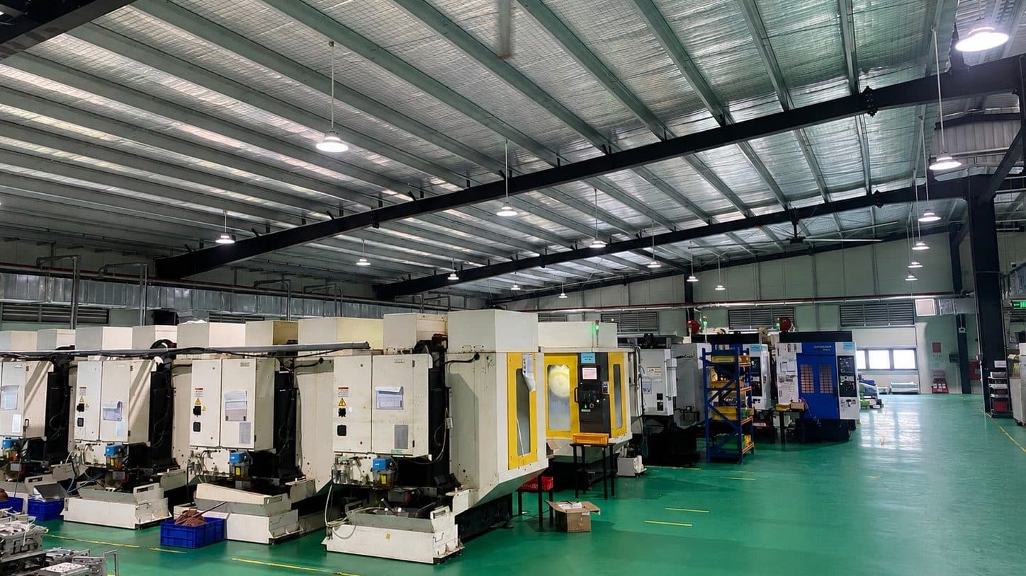 Metal fabrication workshop with production machinery in Vietnam