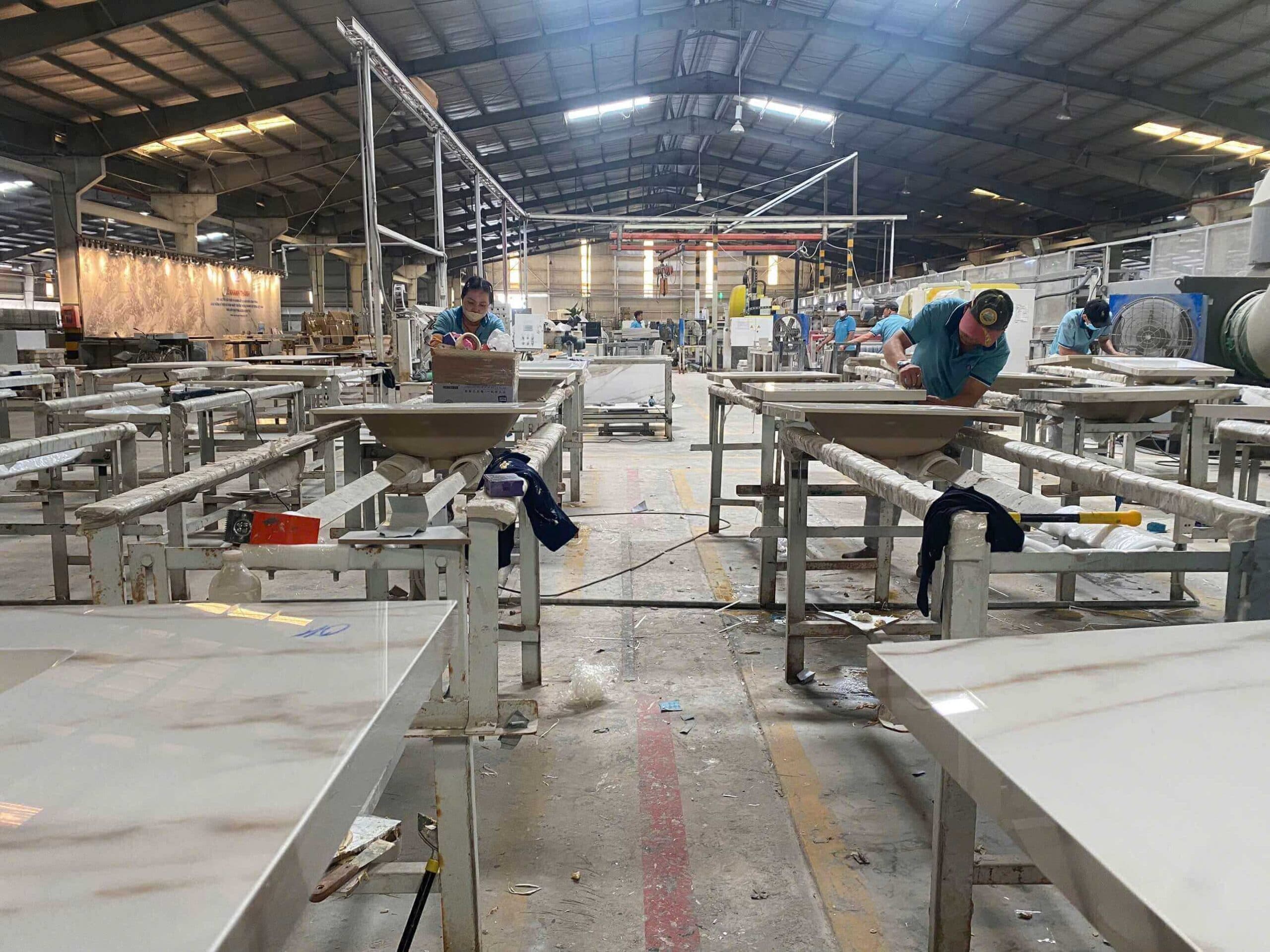 Stone and marble manufacturing workshop in Vietnam