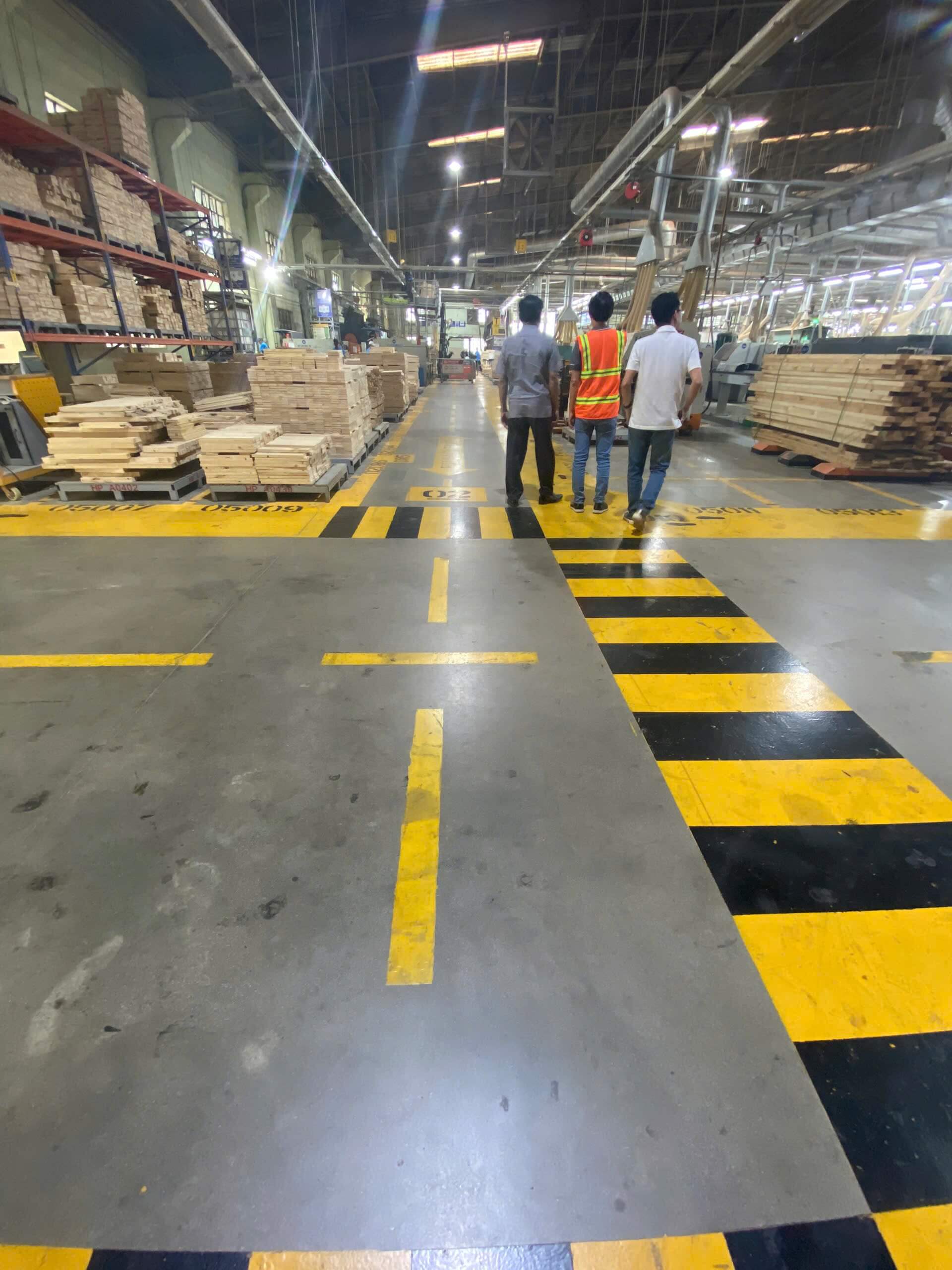 Touring a factory production line in Vietnam